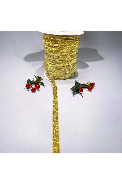 BukiroAtelier Shiny Glitter Velvet Ribbon - 1 cm 2 Meters