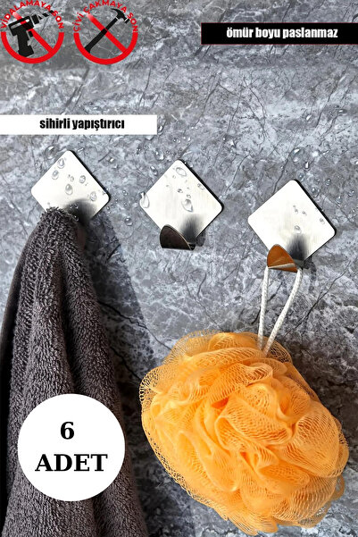 vipgross Yapışkanlı Çok Amaçlı Banyo Ve Mutfak Askısı-Güçlü Çelik Paslanmaz D...