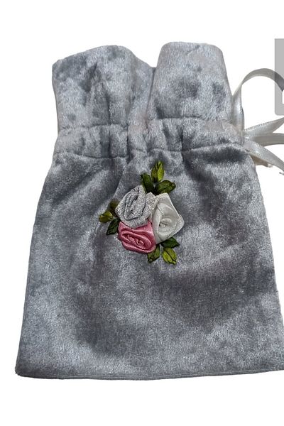 ÇEYİZAL RIBBON EMBROIDERED VELVET Rosary Pouch