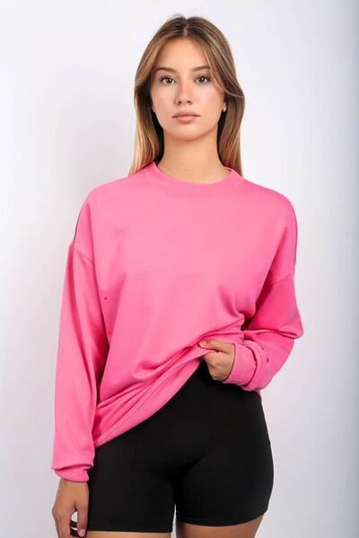 Seeh Hanorac basic roz cu guler rotund SH111