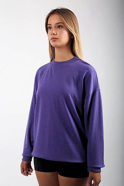 Seeh Hanorac de bază violet cu gât crew SH111