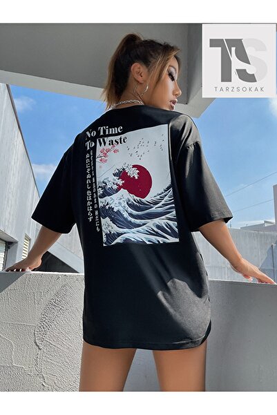 Tarzsokak Coolane Ιαπωνικό γραφικό μπλουζάκι με ανοιχτό ώμο