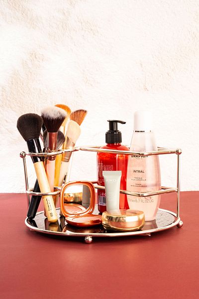 mba decor metal bending art Οργάνωση μακιγιάζ Organizer Organizer μπάνιου Organizer κοσμημάτων πολλαπλών χρήσεων Ασημί ανοξείδωτο