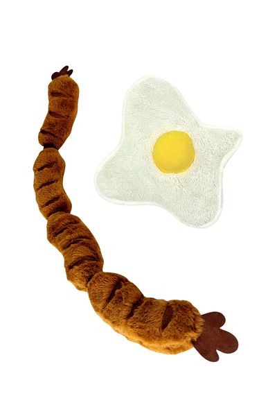 Havhav Breakfast Enjoyment Dog Plush Toy Set 2 Pieces Sound Making Dog Traction Toys
