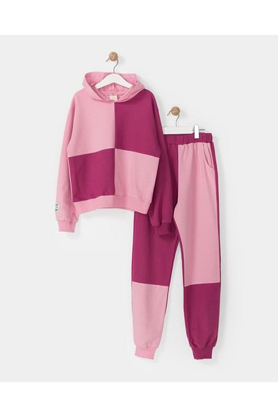 Miniloox 7-10 Years Girl's Tracksuit Set - Purple