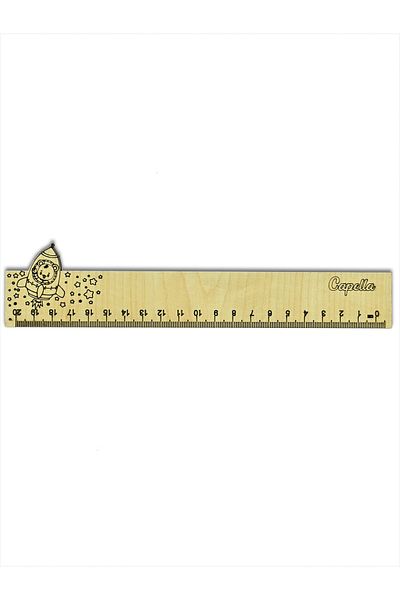 Capellawoodworks Wooden Ruler Shuttle Teddy Bear Astronaut 20 CM
