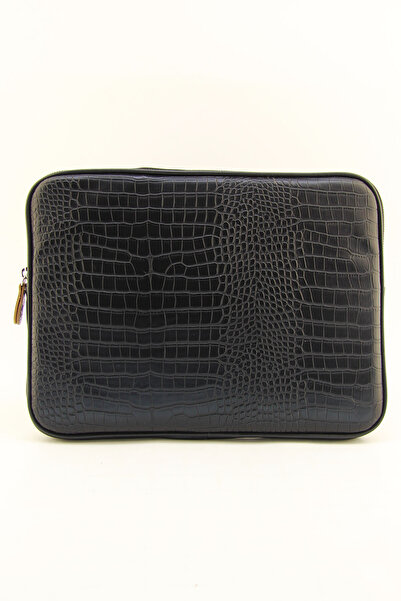 HNB (С МАЛКА ПОДАРЪЧНА ТОРБИЧКА) Черен калъф за лаптоп Crocodile за Macbook Air Pro 13 и 14 инча