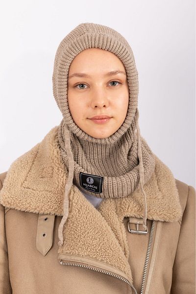 hijabchi Balaklava Knitwear Beret - Mink