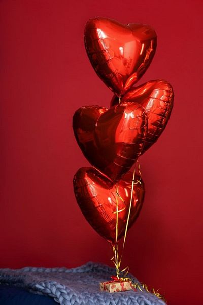 MERİ PARTİ VALENTINE'S DAY 5 PIECES RED HEART FOIL BALLON VALENTINE'S DAY BALLON