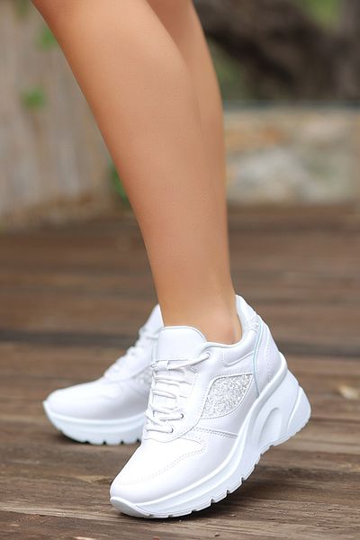 LEYDİ SHOES Napoli White Sole Women's Sports Shoes