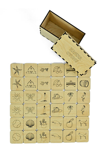 Capellawoodworks Wooden Memory Game, Matching Game