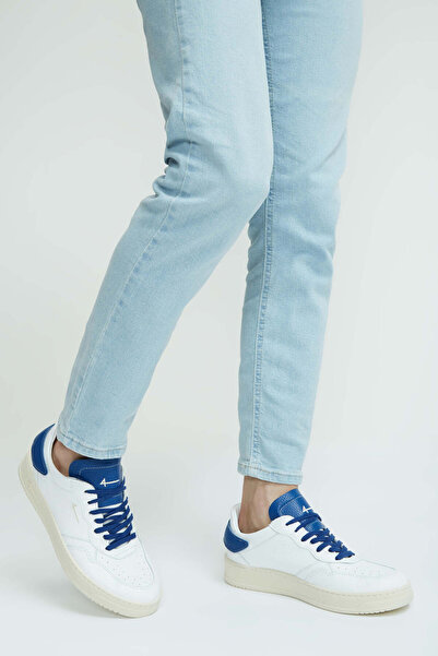 FourLine Erkek Hakiki Deri Mavi Sneakers & Spor Ayakkabı