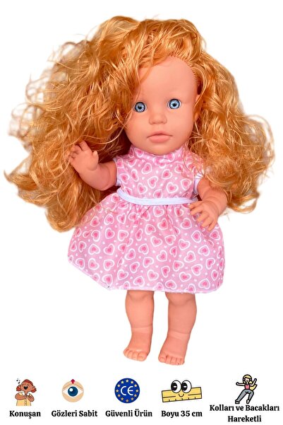 Gamze Oyuncak Sakura Türkçe Konuşan Açık Kahverengi Uzun Saçlı Et Bebek Oyunc...
