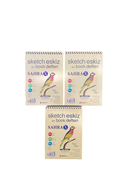 Folix Sketchbook 90 gr A5 50 Sheets Spiral Ivory Sketchbook SET OF 3