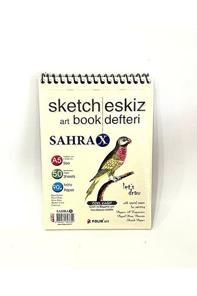 Folix Sketchbook 90 gr A5 50 Sheets Ivory Sketchbook with Spiral