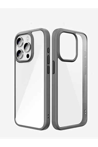 Iphone 15 Pro Case Titanium Grey Premium Quality Transparent Luxury Back