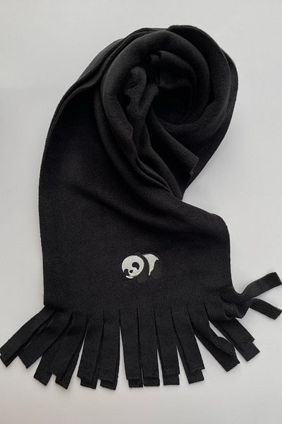 MBEY1989 Eșarfă brodata Mbey Minmal Black Panda
