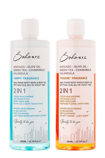 Soho N.Y.C. Happy Vegan Set - Shower Gel and Poudre (390 ml)