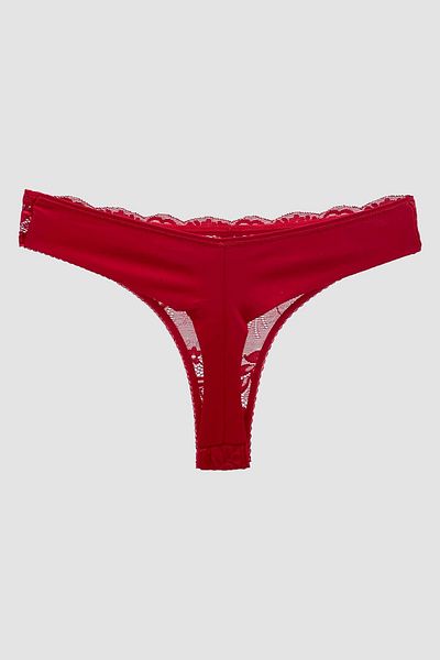 MİSTİRİK Red Masara Model Semi Dantela Chiloți Thong Comozi