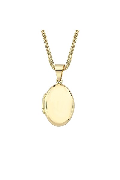 Altın Sepeti Altın Kalın Zincirli Kapaklı Oval Kolye