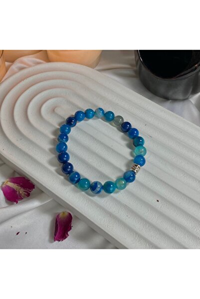 Elifsu Jewelry Mavi Akik Taşı Bileklik