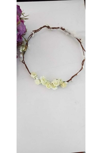 shopland Circle Bridesmaid/Bridal Crown with Tassel and Flower Detail Suitable for Natural Concept