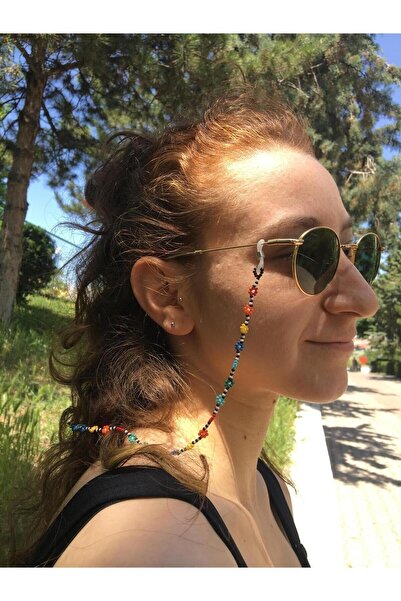 ebruli papatyalı gözlük zinciri askısı