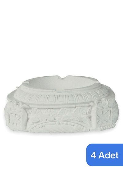 Evene White Decorative Ashtray - 4 Pieces Model 2