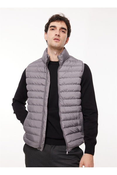 People By Fabrika سترة رمادية اللون للرجال قابلة للنفخ SPBF3WM-VES5000