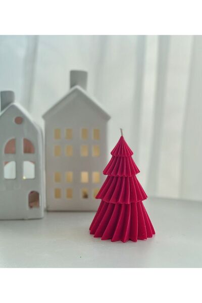 ÇAĞATÖLYE Silikon Kalıp Yeni Yıl Noel Spiral Dalgalı Çam Ağacı Biblo Mum Sili...