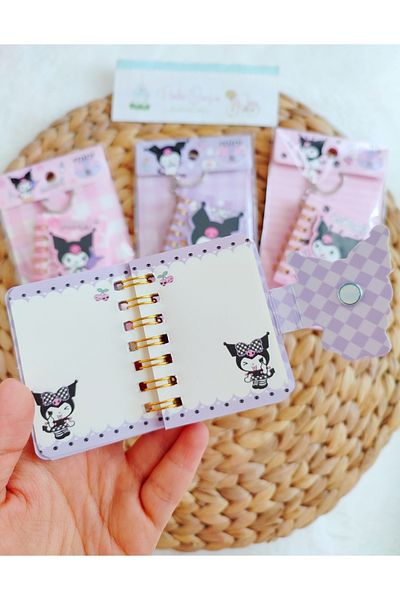 Pembe Çarşı Sanrio Small Pocket Size Keychain & Notebook Kuromi, My Melody, Cinnamoroll 1 Piece