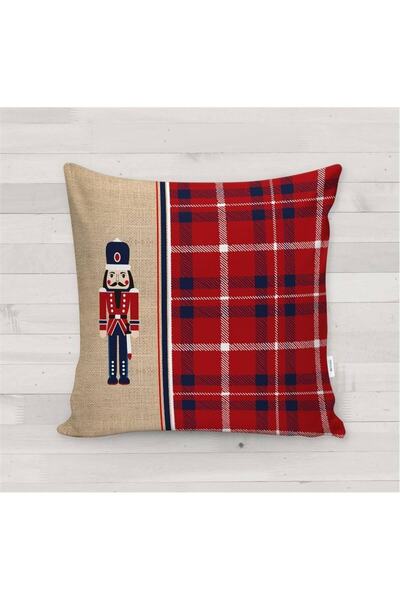 milroma Yılbaşı Temalı Kurşun Asker Desenli Kırlent Kılıfı