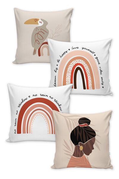 milroma Κάλυμμα μαξιλαριού με σχέδιο σκανδιναβικού ουράνιου τόξου, 4 τεμαχίων...