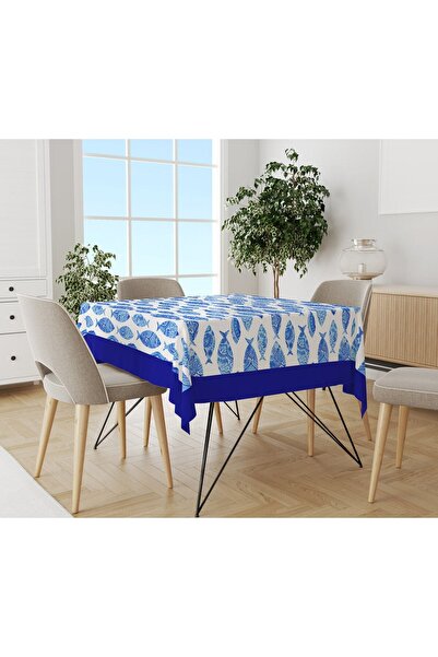 Evmila Покривка за маса с морска тематика, отпечатана върху кадифена текстура