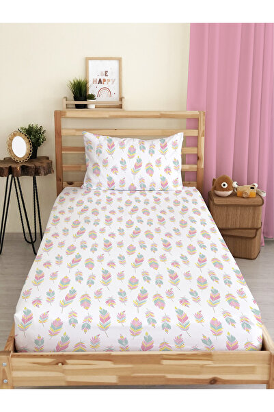 Evmila Set de cearșafuri unice colorate - imprimat cu pene