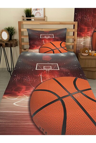 milroma طقم بيكيه فردي مطبوع للأطفال والرضع بنمط كرة السلة مقاس 160 × 220 بال...