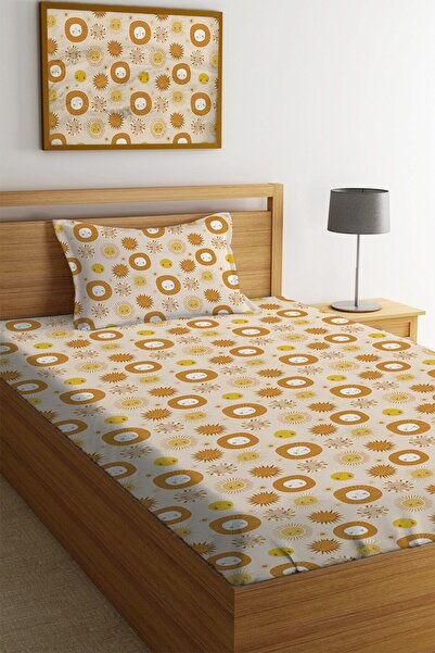 Evmila Set de cearșafuri elastice cu model de leu galben