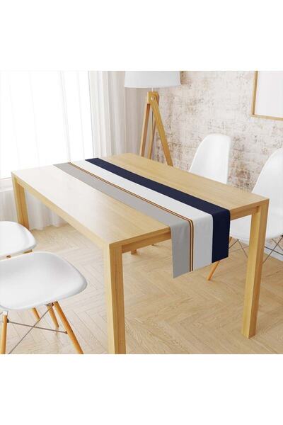 milroma Βελούδινη υφή Γκρι Κανέλα Ναυτικό Μπλε Ρίγες 01 Runner 015