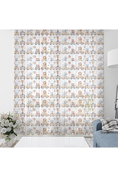 Evmila Baskılı Bebek Ve Çocuk Odası 140x260 Cm Araba Kullanan Kayvanlar Desen...
