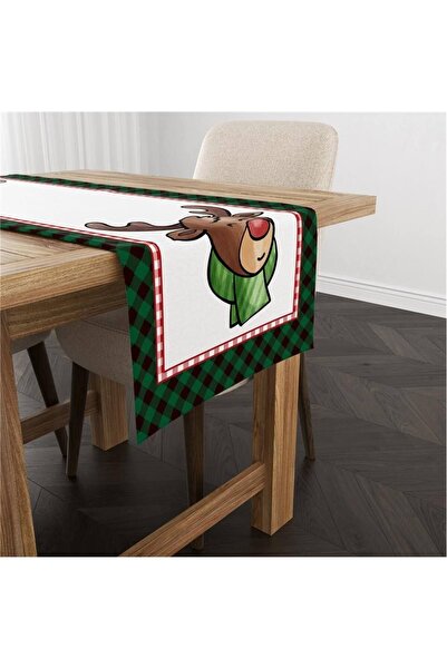 milroma Βελούδινο δρομέας με μοτίβο ελαφιού με θέμα την Πρωτοχρονιά