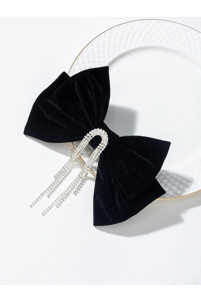 CSR Collection Catifea Zircon Stone Dangle Bow Cataramă franceză