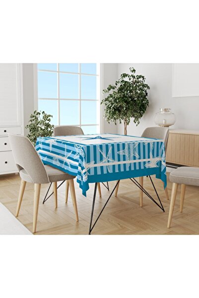 Evmila مفرش طاولة مخملي مطبوع بطابع البحر