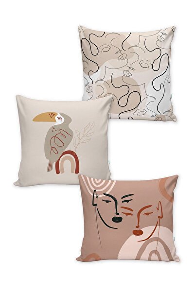 milroma Παστέλ αφηρημένο σχέδιο με μοτίβο, 3 τεμάχια, ψηφιακά τυπωμένα καλύμμ...