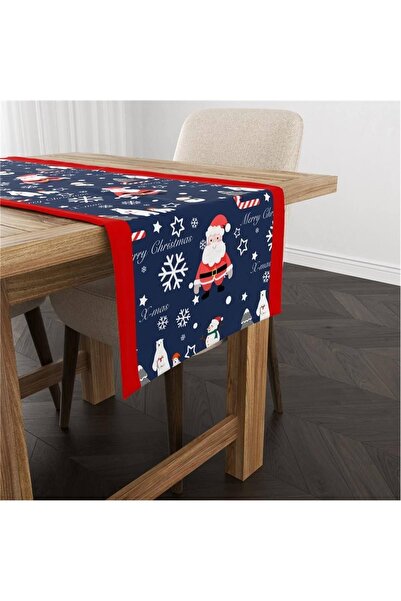 milroma Βελούδινο δρομέας με μοτίβο Άγιου Βασίλη με θέμα την Πρωτοχρονιά