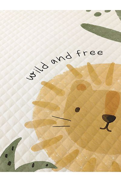 Evmila Lion Patterned, Printed Single and Children's Pique Set