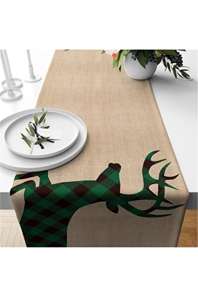 milroma Βελούδινο δρομέας με μοτίβο ελαφιού με θέμα την Πρωτοχρονιά