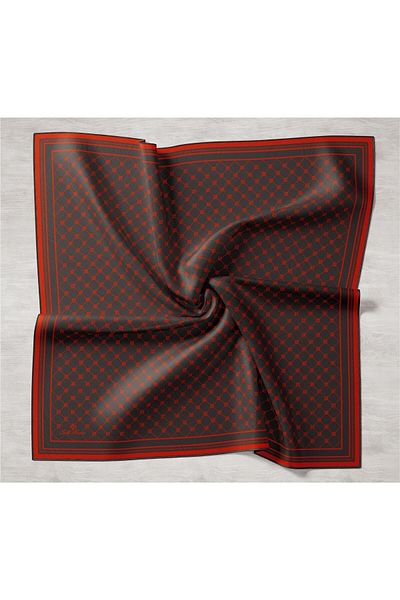 Silk Home Μεταξωτό κασκόλ με μοτίβο μονόγραμμα