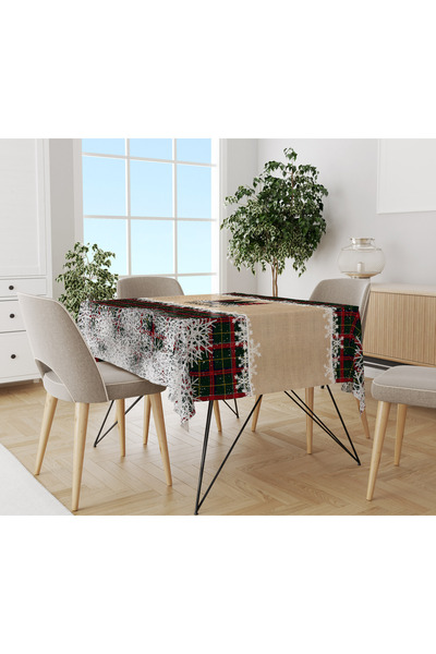 Evmila Față de masă cu model de Crăciun cu textura de catifea