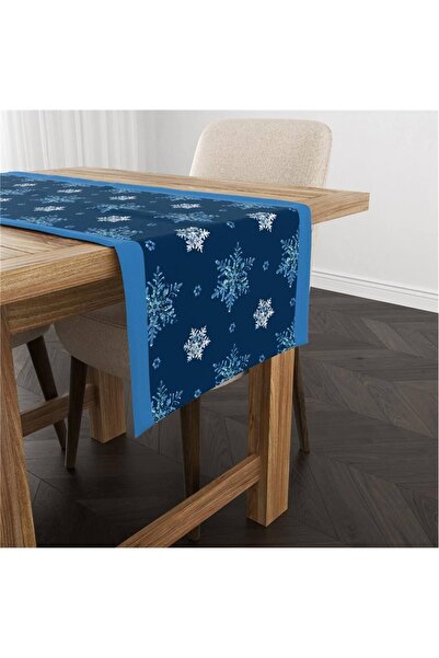 milroma Βελούδινο δρομέας με χριστουγεννιάτικο θέμα με κρύσταλλο χιονιού