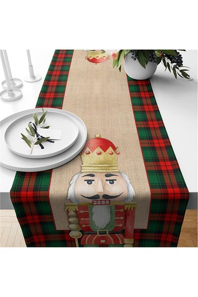 milroma New Year's Themed Lead Soldier Patterned Velvet Runner